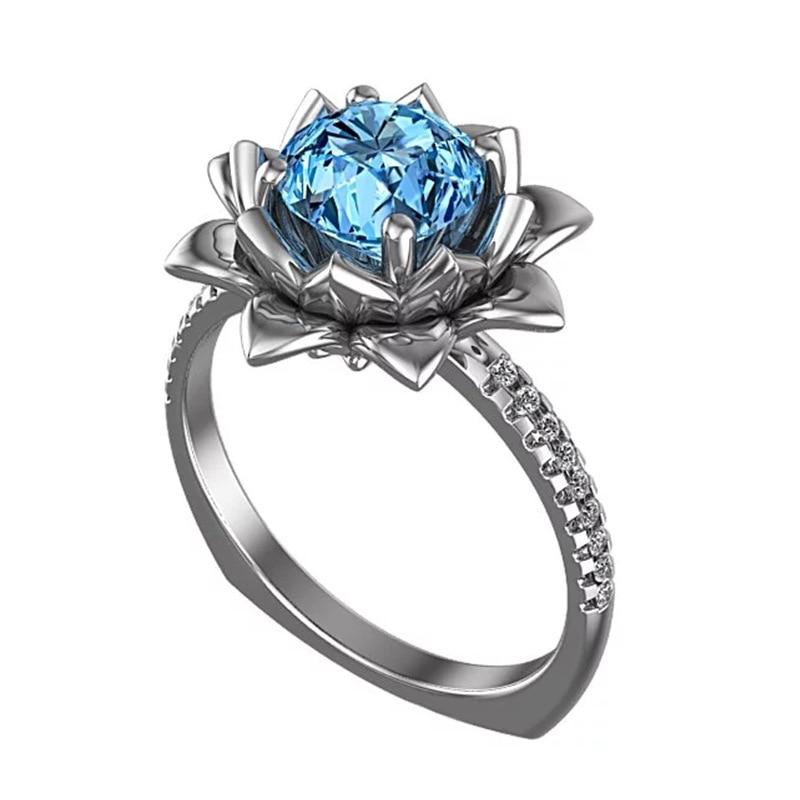 Blue Lotus Botanical Ring - Floral Fawna