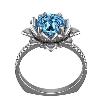 Blue Lotus Botanical Ring - Floral Fawna