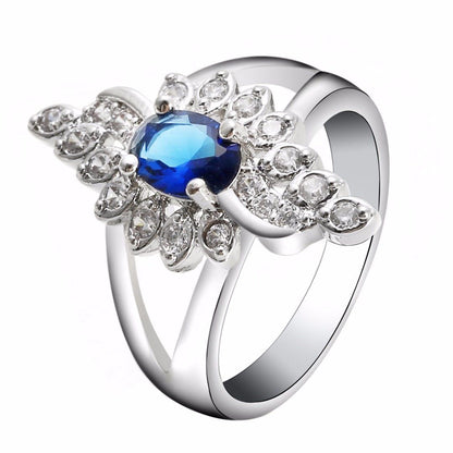 Blue Royalty Crystal Ring - Floral Fawna