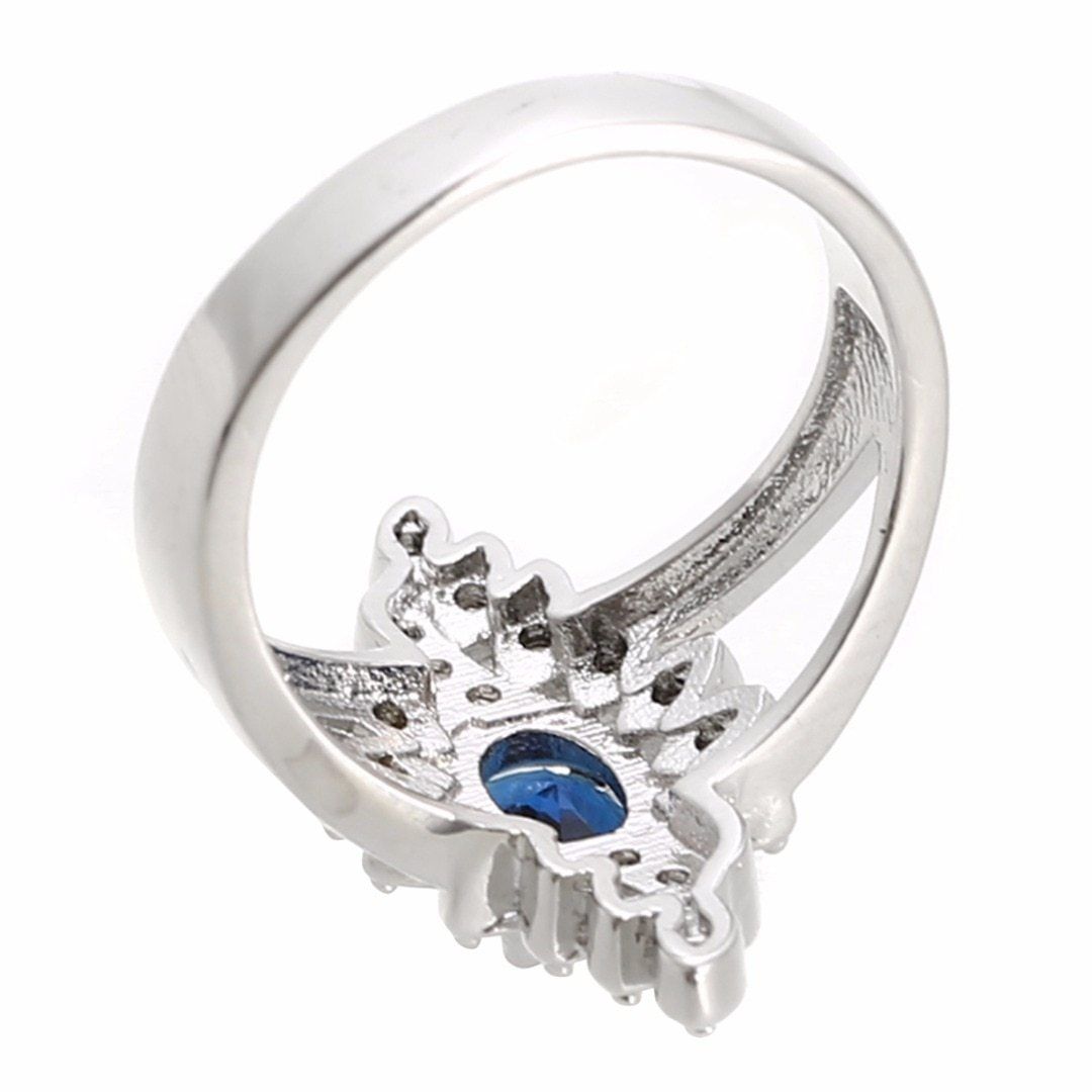 Blue Royalty Crystal Ring - Floral Fawna