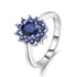 Blue Sapphire Silver Ring - Floral Fawna