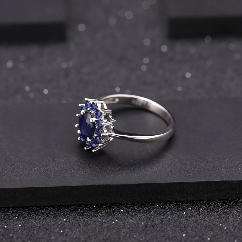 Blue Sapphire Silver Ring - Floral Fawna