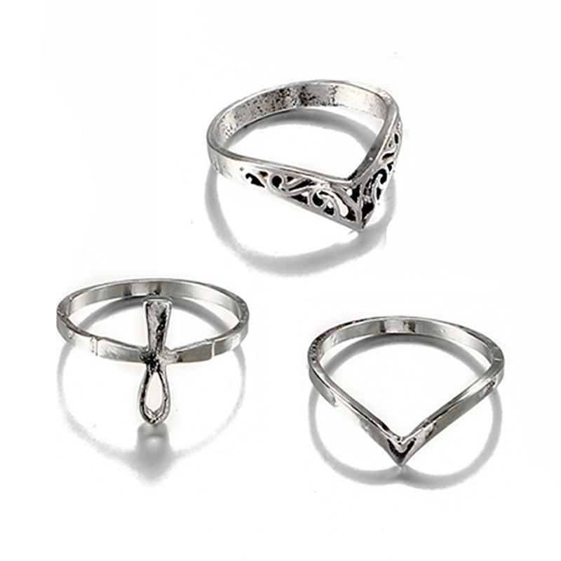 Bohemian Ohm Symbol Ring Set - Floral Fawna