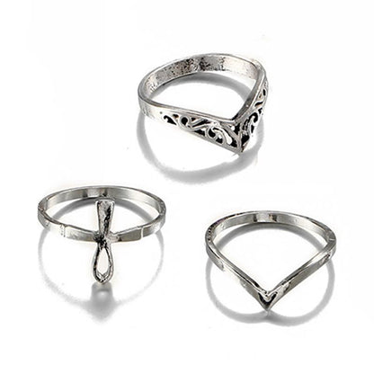 Bohemian Ohm Symbol Ring Set - Floral Fawna