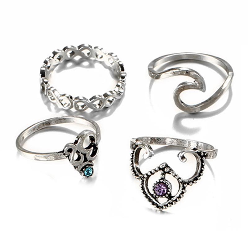 Bohemian Ohm Symbol Ring Set - Floral Fawna