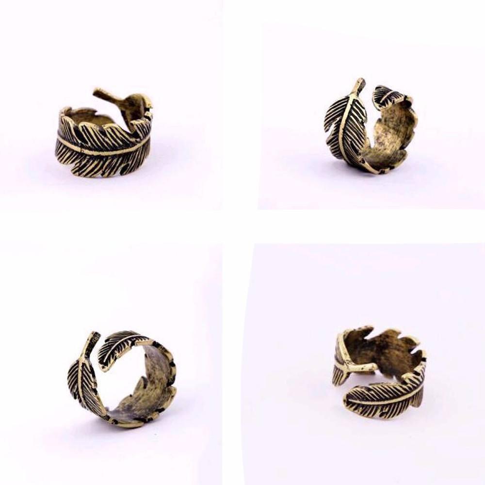 Bohemian Style Feather Wrap Ring - Floral Fawna