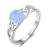 Celtic Fire Opal Silver Ring - Floral Fawna