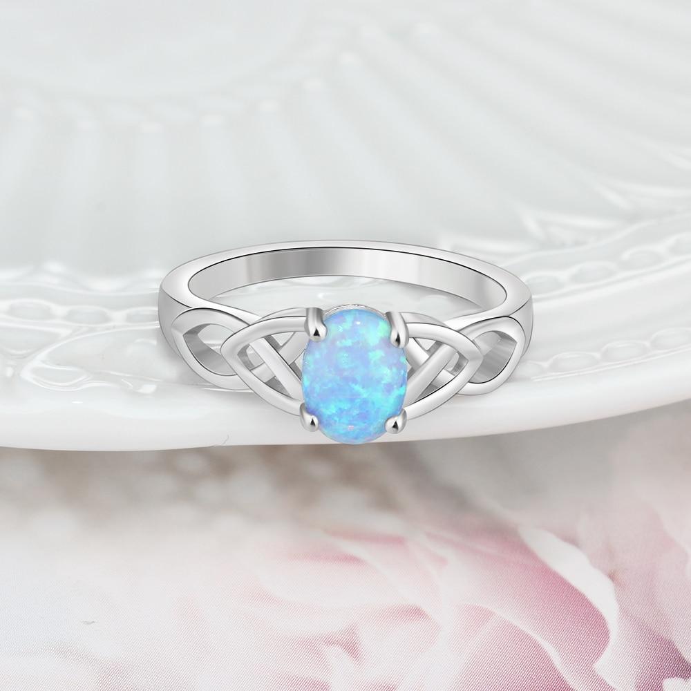 Celtic Fire Opal Silver Ring - Floral Fawna