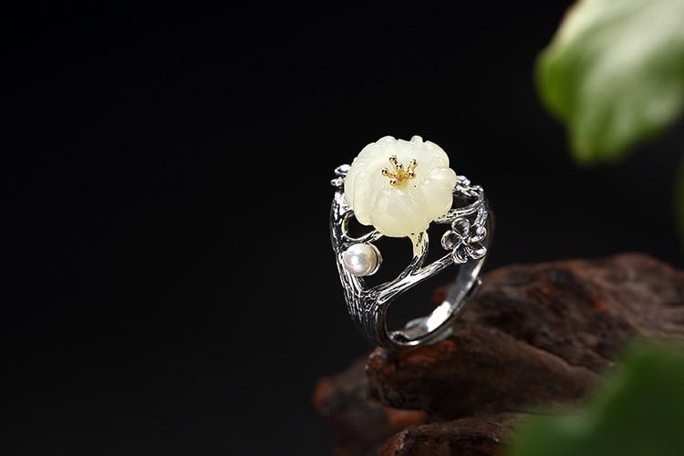 Cherry Blossom Silver Ring - Floral Fawna