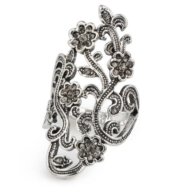 Crystal Flower Vines Ring - Floral Fawna