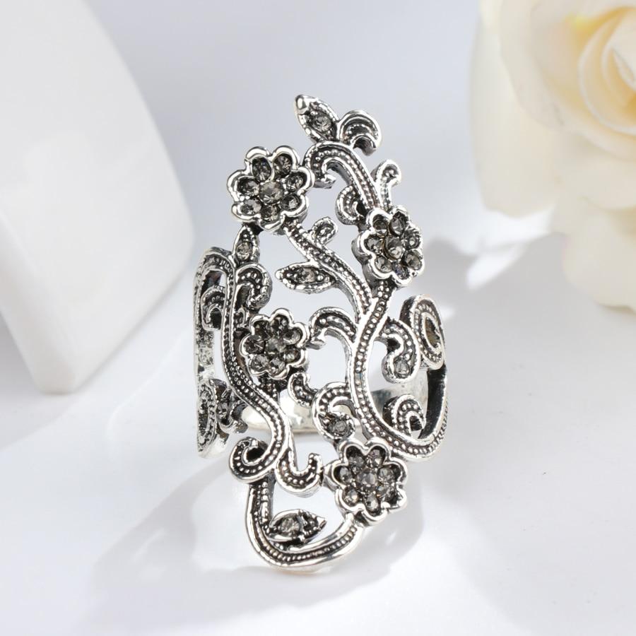 Crystal Flower Vines Ring - Floral Fawna