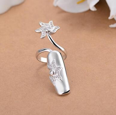 Crystal Sterling Silver Nail Jewellery - Floral Fawna