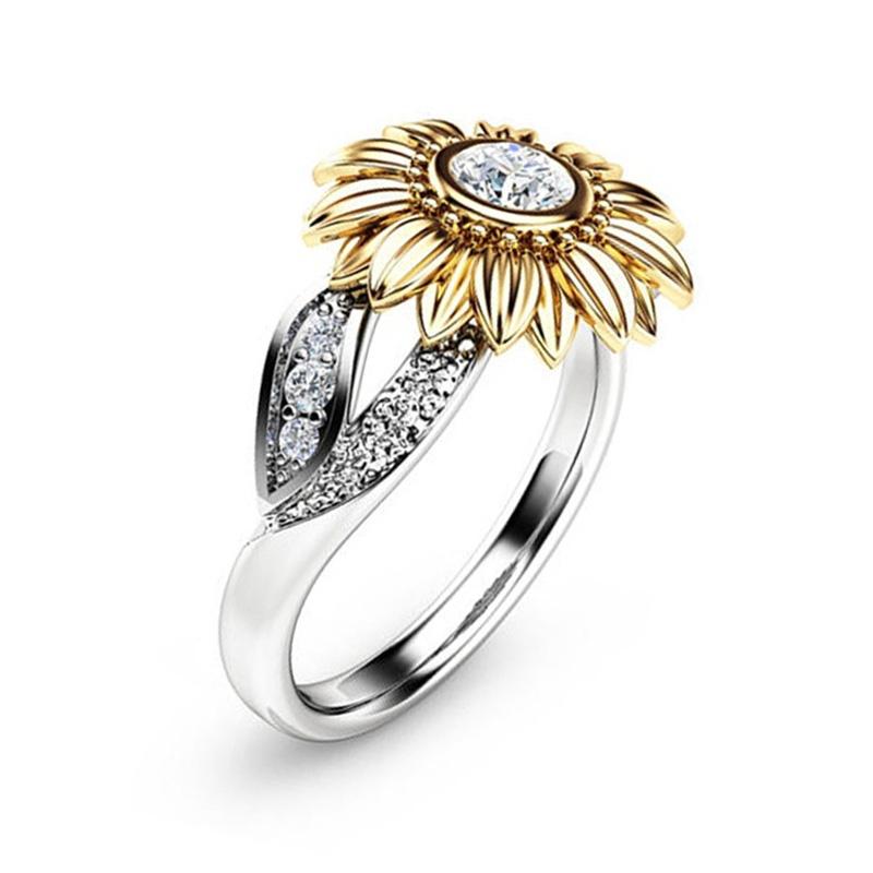 Crystal Sunflower Ring - Floral Fawna