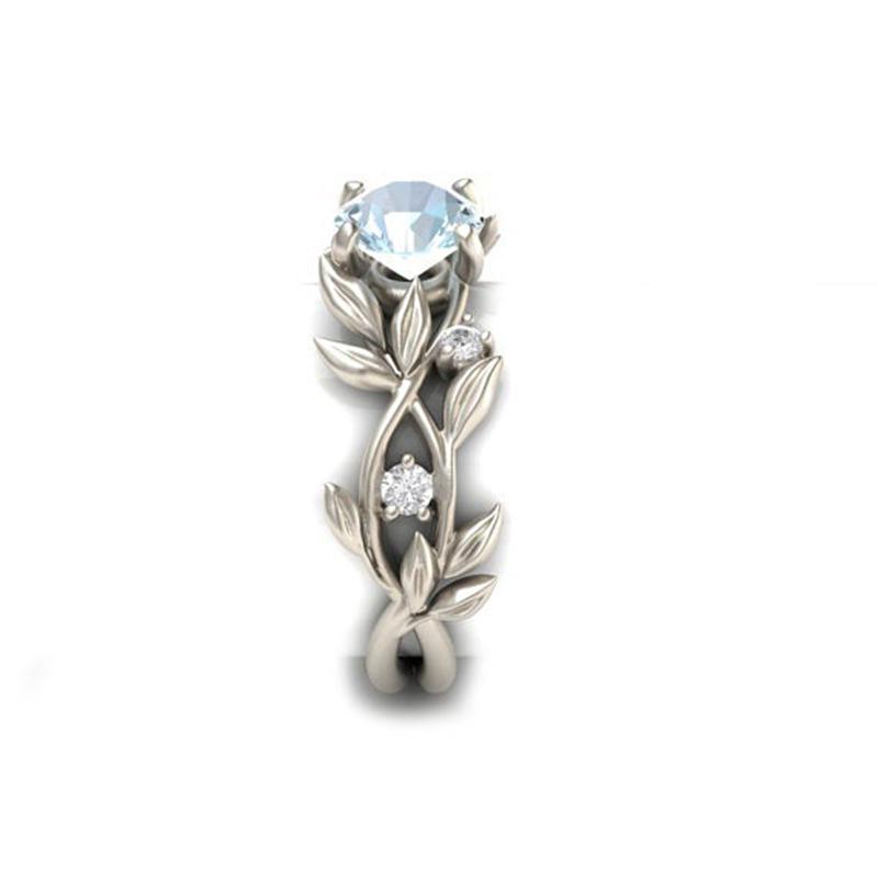 Crystal Vines Aquamarine Princess Ring - Floral Fawna