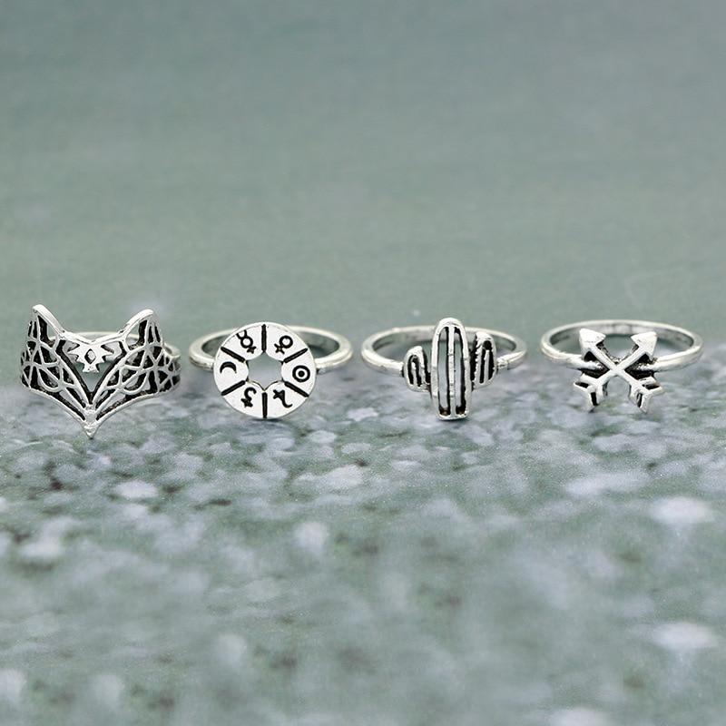 Enchanted Forest Animals Ring Set - Floral Fawna