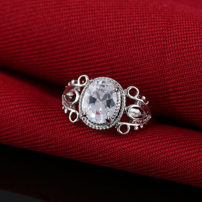 Exquisite Princess Crystal Ring - Floral Fawna