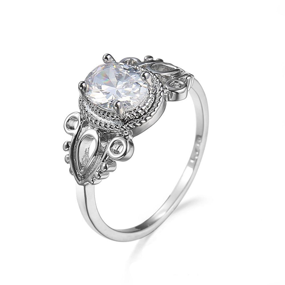 Exquisite Princess Crystal Ring - Floral Fawna