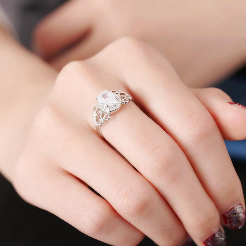 Exquisite Princess Crystal Ring - Floral Fawna