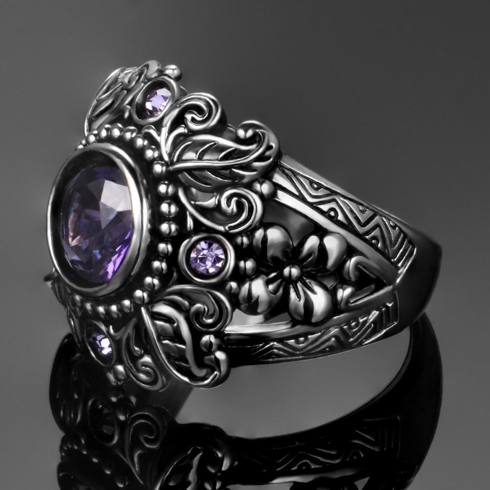 Flower Purple Amethyst Ring - Floral Fawna