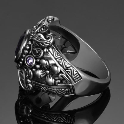 Flower Purple Amethyst Ring - Floral Fawna