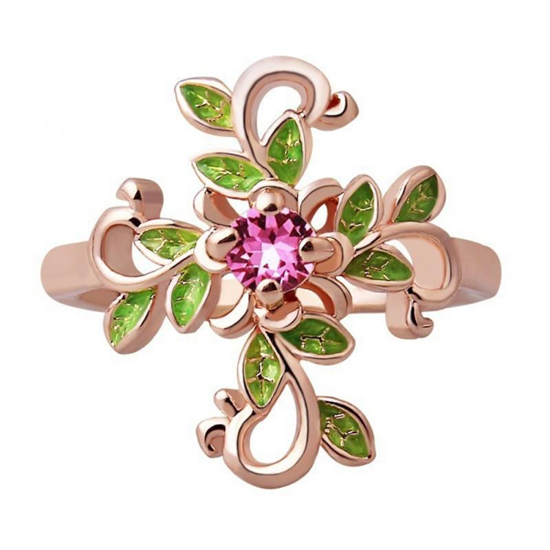 Forest Goddess Cross Ring - Floral Fawna