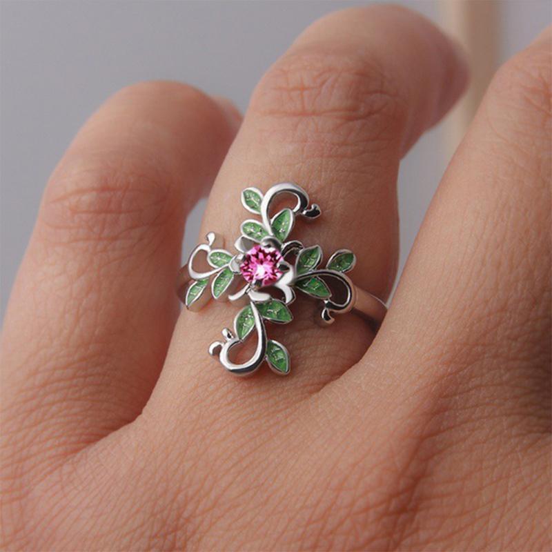 Forest Goddess Cross Ring - Floral Fawna