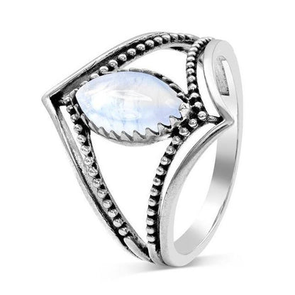 Geometric Beauty Moonstone Ring - Floral Fawna