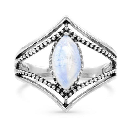 Geometric Beauty Moonstone Ring - Floral Fawna