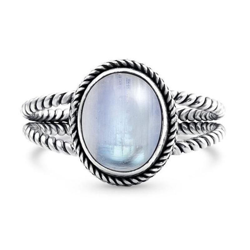 Geometric Beauty Moonstone Ring - Floral Fawna