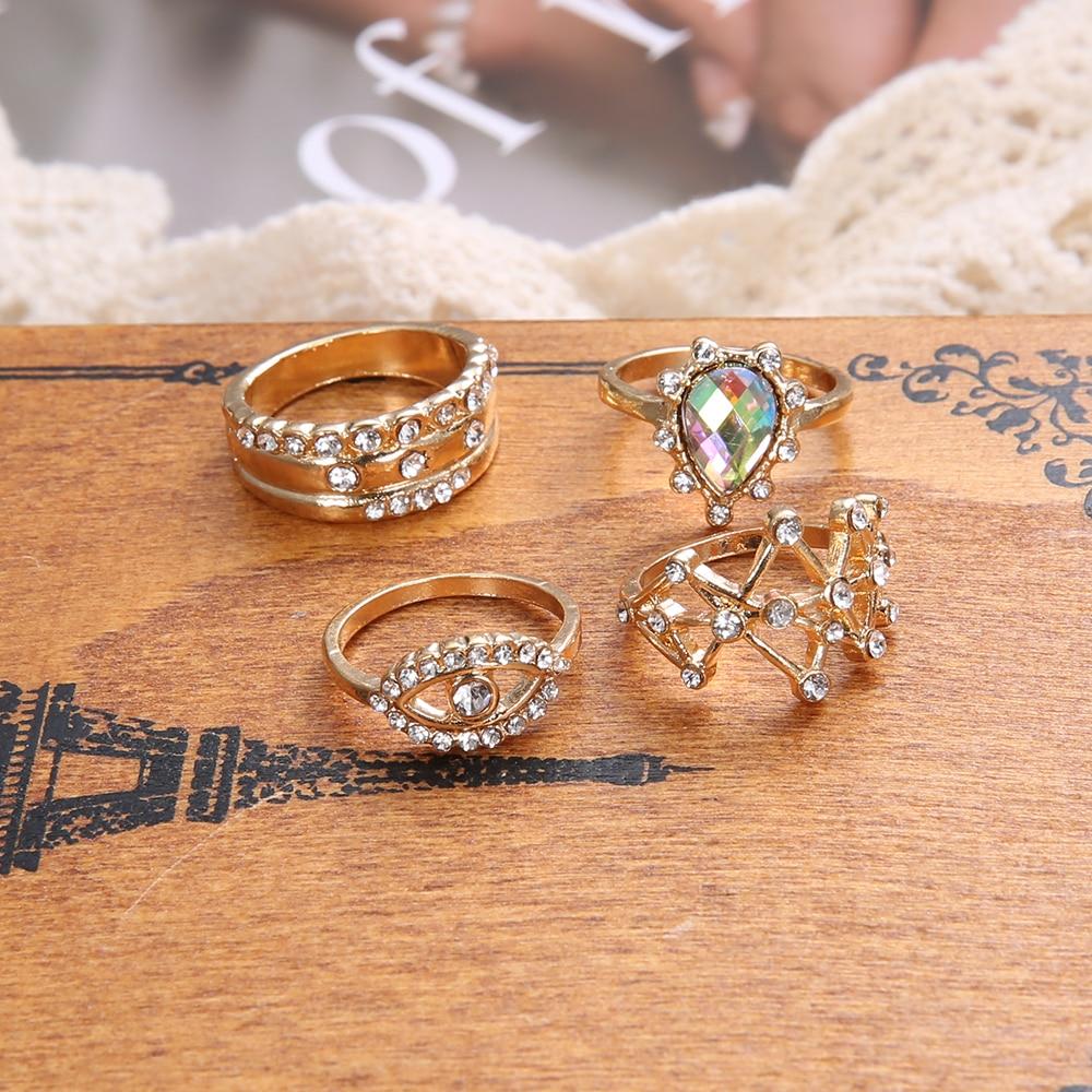 Geometric Crystal Ring Set - Floral Fawna