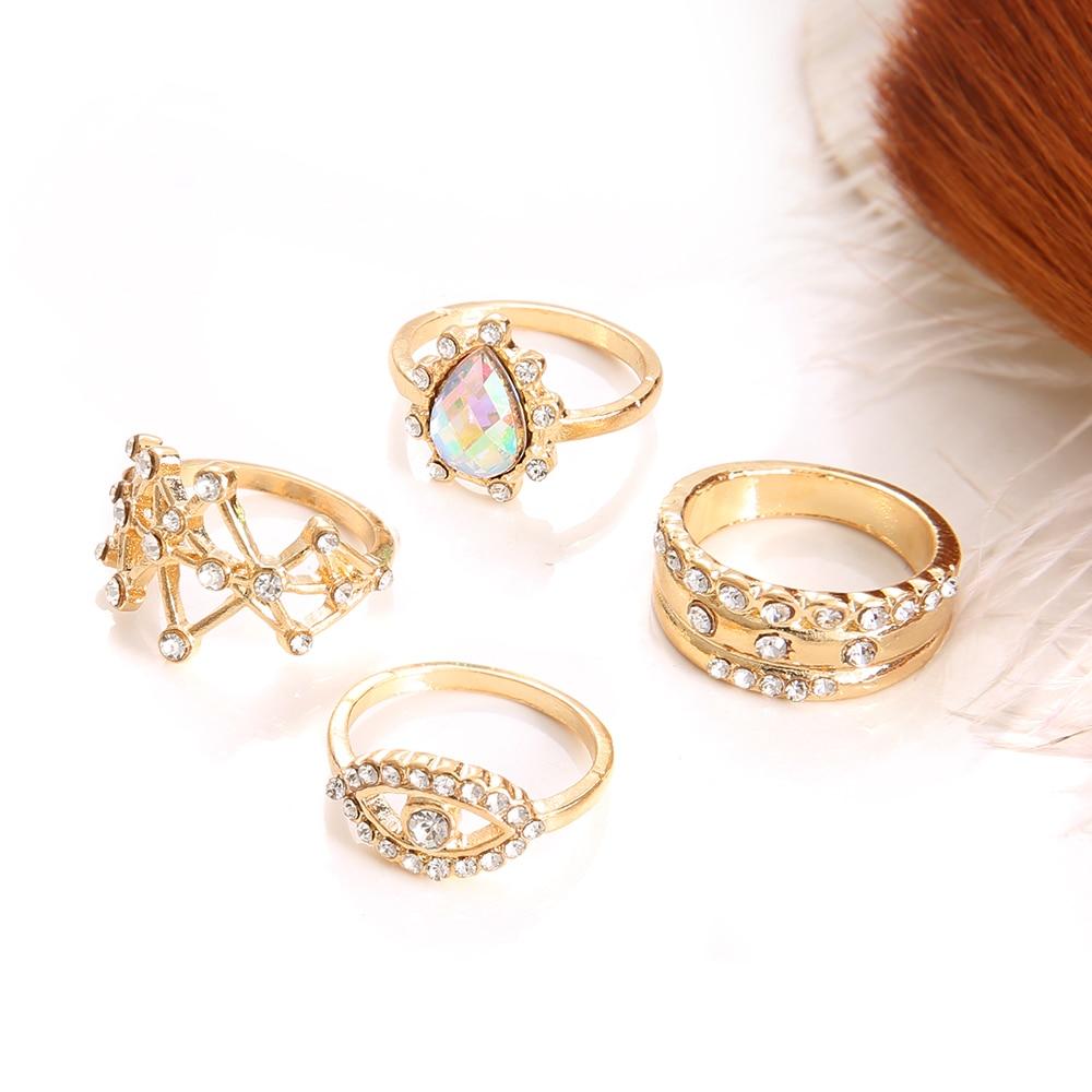 Geometric Crystal Ring Set - Floral Fawna