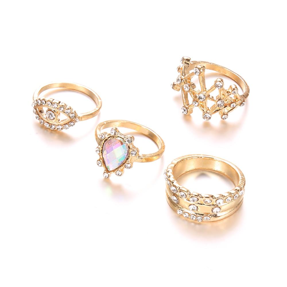 Geometric Crystal Ring Set - Floral Fawna