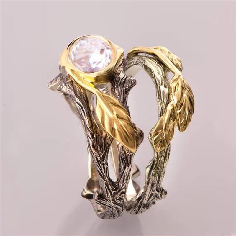 Golden Forest Goddess Ring Set - Floral Fawna