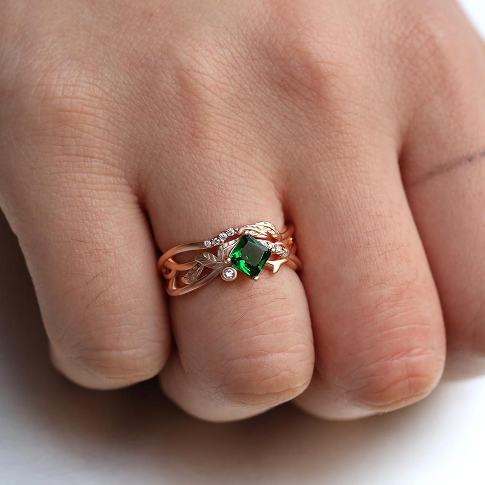 Green Forest Goddess Ring - Floral Fawna