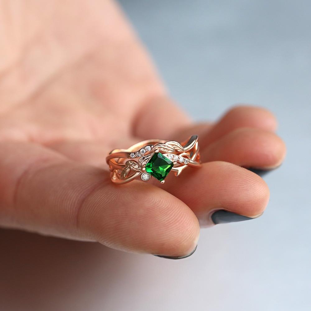 Green Forest Goddess Ring - Floral Fawna