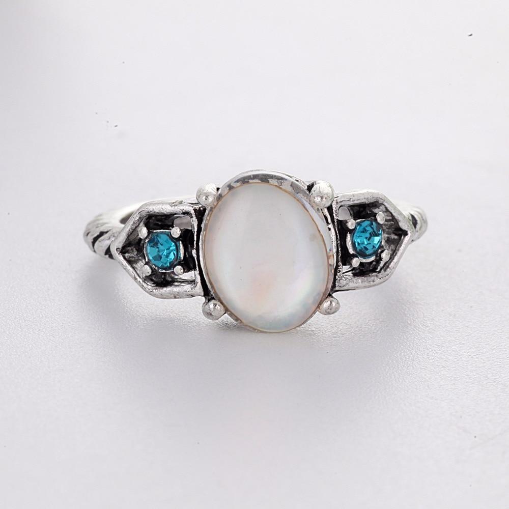 Icy Blue Moonstone Ring - Floral Fawna