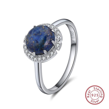 Lapis Lazuli Sterling Silver Ring - Floral Fawna