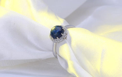 Lapis Lazuli Sterling Silver Ring - Floral Fawna