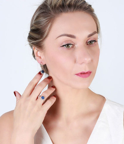 Lapis Lazuli Sterling Silver Ring - Floral Fawna