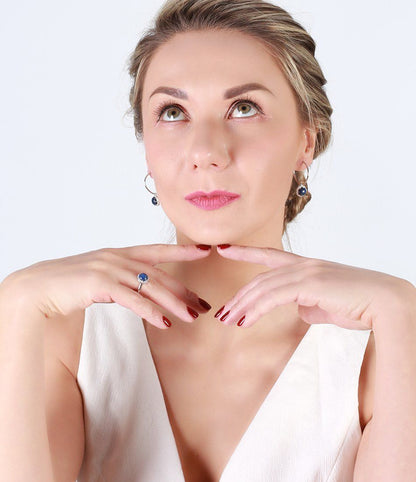 Lapis Lazuli Sterling Silver Ring - Floral Fawna