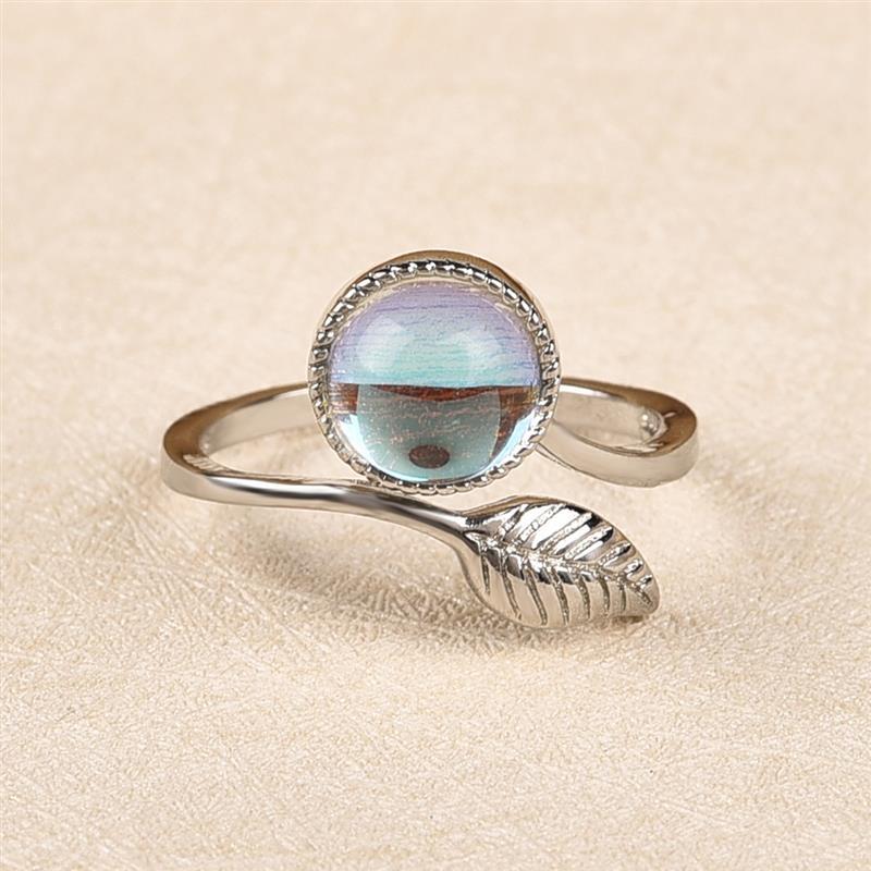 Leaf Moonstone Wrap Ring - Floral Fawna