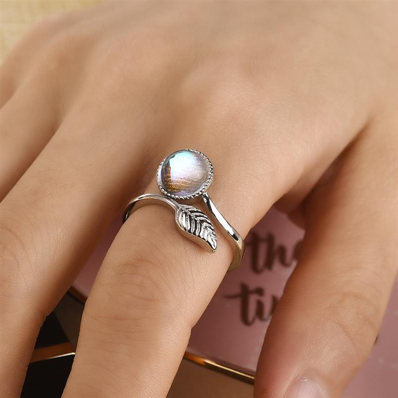 Leaf Moonstone Wrap Ring - Floral Fawna