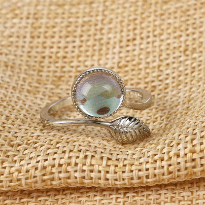 Leaf Moonstone Wrap Ring - Floral Fawna