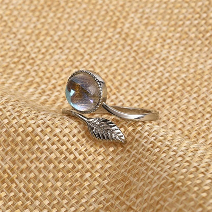 Leaf Moonstone Wrap Ring - Floral Fawna