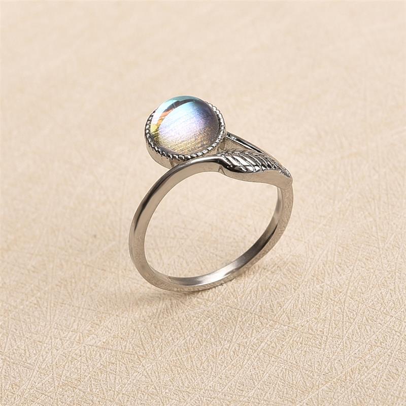 Leaf Moonstone Wrap Ring - Floral Fawna