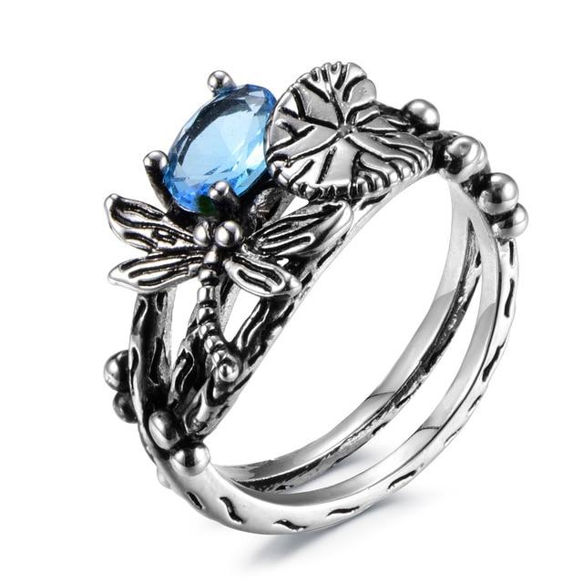 Lotus Leaf Dragonfly Ring - Floral Fawna