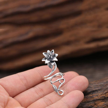 Lucky Flower Sterling Silver Wrap Ring - Floral Fawna