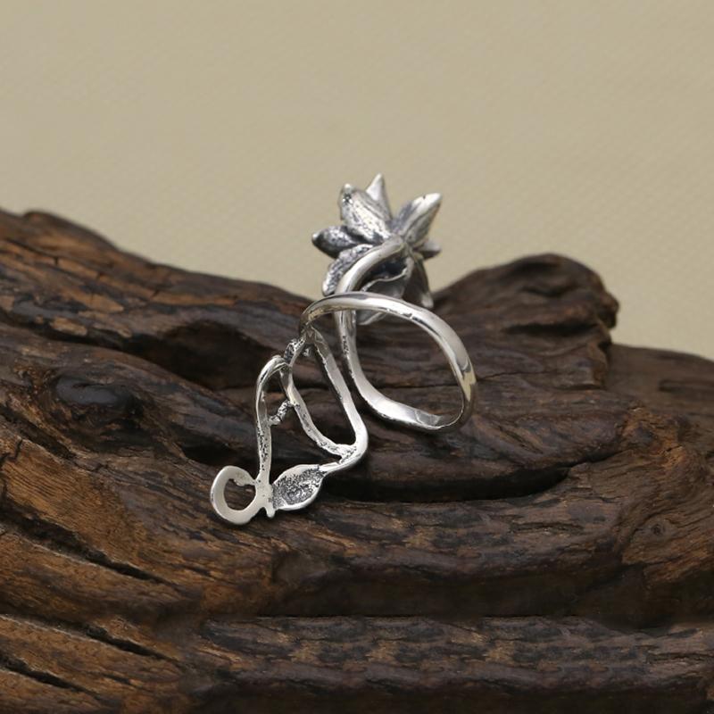 Lucky Flower Sterling Silver Wrap Ring - Floral Fawna