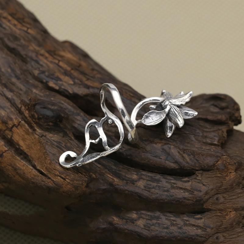 Lucky Flower Sterling Silver Wrap Ring - Floral Fawna