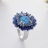 Magical Blue Sunflower Opal Ring - Floral Fawna